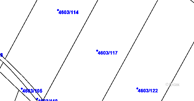 Parcela st. 4603/117 v KÚ Vlčnov, Katastrální mapa