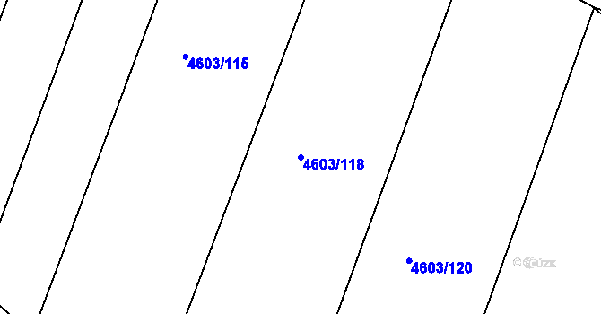 Parcela st. 4603/118 v KÚ Vlčnov, Katastrální mapa