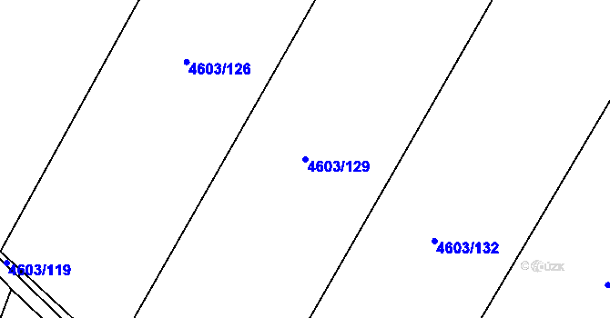 Parcela st. 4603/129 v KÚ Vlčnov, Katastrální mapa