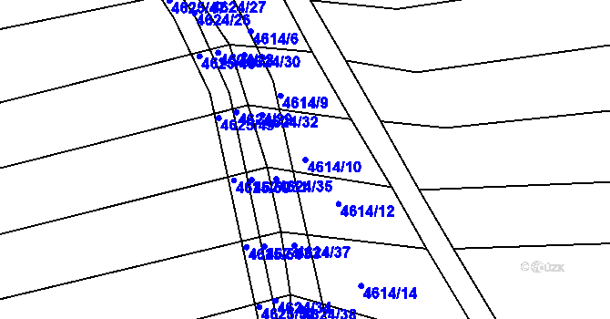 Parcela st. 4614/10 v KÚ Vlčnov, Katastrální mapa