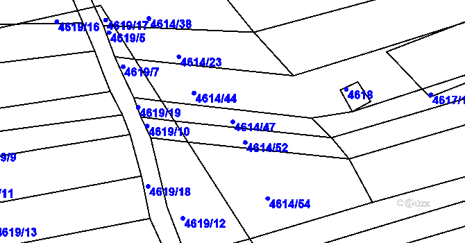 Parcela st. 4614/47 v KÚ Vlčnov, Katastrální mapa