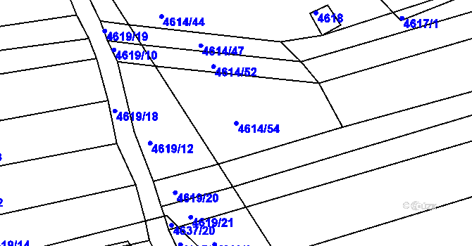 Parcela st. 4614/54 v KÚ Vlčnov, Katastrální mapa