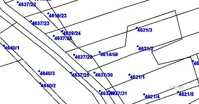 Parcela st. 4614/58 v KÚ Vlčnov, Katastrální mapa