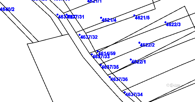 Parcela st. 4614/59 v KÚ Vlčnov, Katastrální mapa