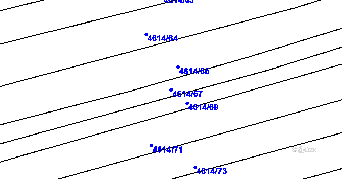 Parcela st. 4614/67 v KÚ Vlčnov, Katastrální mapa