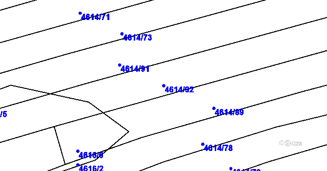 Parcela st. 4614/92 v KÚ Vlčnov, Katastrální mapa