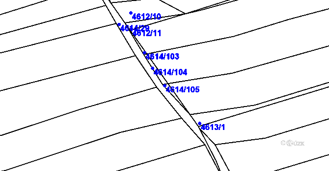 Parcela st. 4614/105 v KÚ Vlčnov, Katastrální mapa