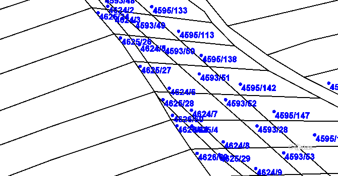 Parcela st. 4624/6 v KÚ Vlčnov, Katastrální mapa