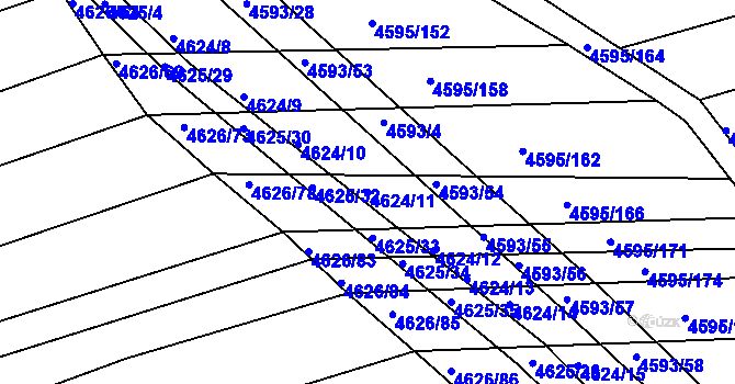 Parcela st. 4624/11 v KÚ Vlčnov, Katastrální mapa