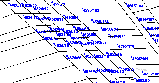 Parcela st. 4624/14 v KÚ Vlčnov, Katastrální mapa