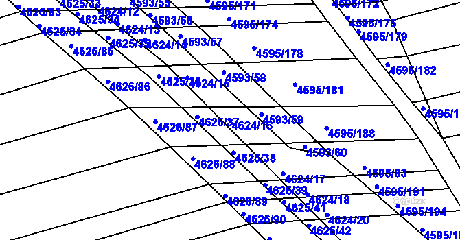 Parcela st. 4624/16 v KÚ Vlčnov, Katastrální mapa