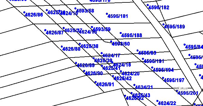 Parcela st. 4624/17 v KÚ Vlčnov, Katastrální mapa
