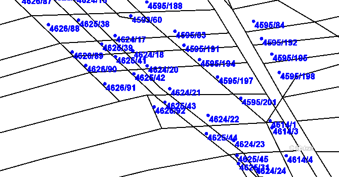 Parcela st. 4624/21 v KÚ Vlčnov, Katastrální mapa