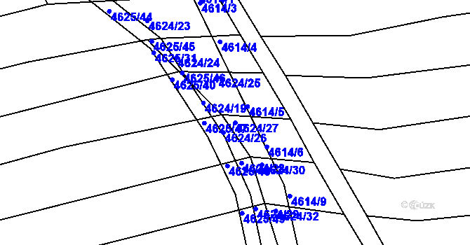 Parcela st. 4624/27 v KÚ Vlčnov, Katastrální mapa