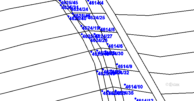 Parcela st. 4624/28 v KÚ Vlčnov, Katastrální mapa
