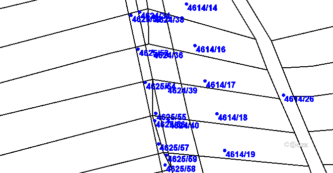 Parcela st. 4624/39 v KÚ Vlčnov, Katastrální mapa
