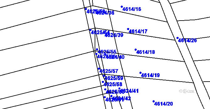 Parcela st. 4624/40 v KÚ Vlčnov, Katastrální mapa