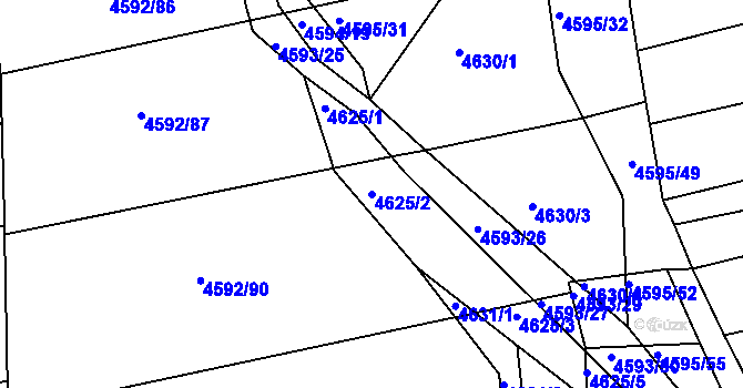 Parcela st. 4625/2 v KÚ Vlčnov, Katastrální mapa