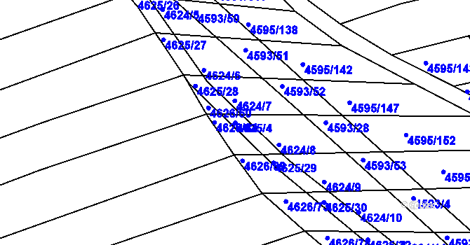 Parcela st. 4625/4 v KÚ Vlčnov, Katastrální mapa