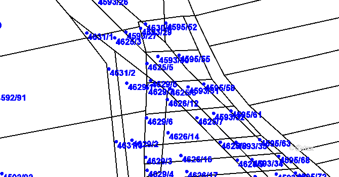 Parcela st. 4625/6 v KÚ Vlčnov, Katastrální mapa