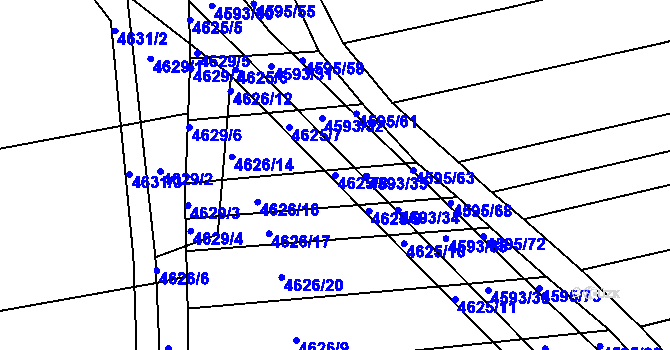 Parcela st. 4625/8 v KÚ Vlčnov, Katastrální mapa