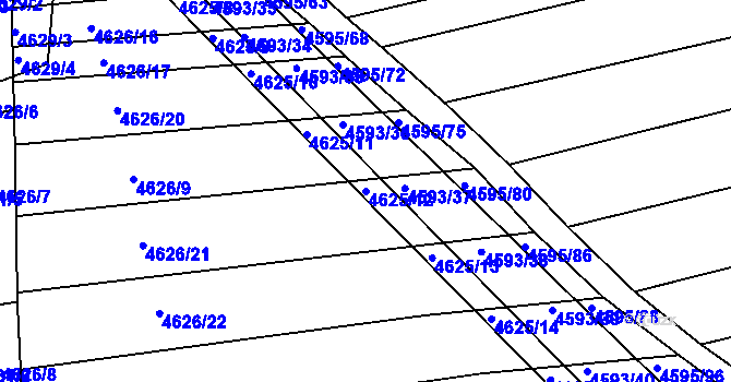 Parcela st. 4625/12 v KÚ Vlčnov, Katastrální mapa