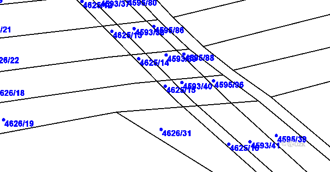 Parcela st. 4625/15 v KÚ Vlčnov, Katastrální mapa