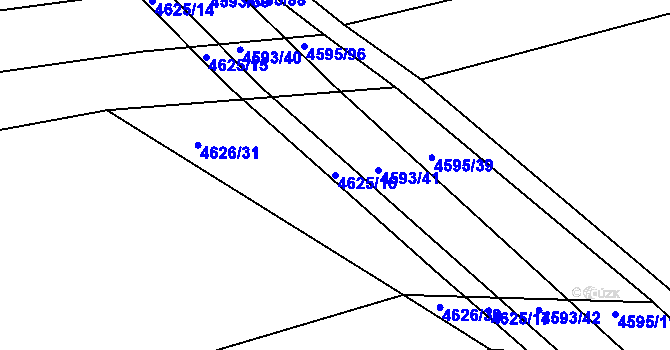 Parcela st. 4625/16 v KÚ Vlčnov, Katastrální mapa