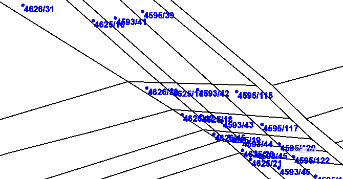 Parcela st. 4625/17 v KÚ Vlčnov, Katastrální mapa