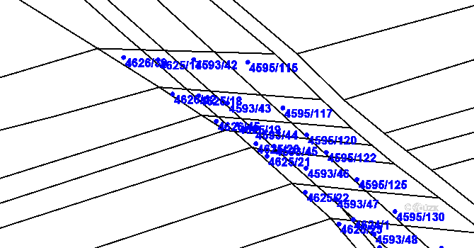 Parcela st. 4625/19 v KÚ Vlčnov, Katastrální mapa
