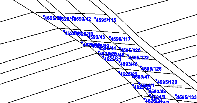Parcela st. 4625/20 v KÚ Vlčnov, Katastrální mapa