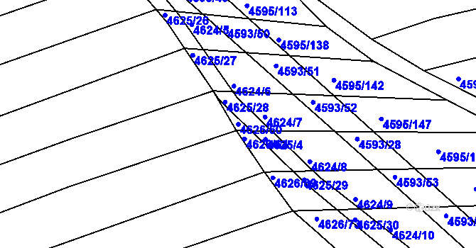 Parcela st. 4626/60 v KÚ Vlčnov, Katastrální mapa