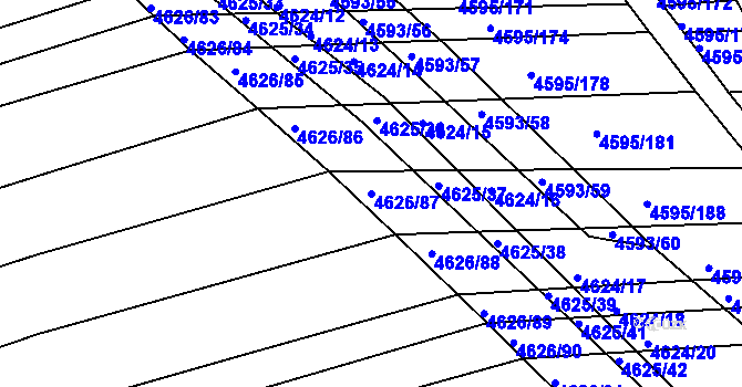 Parcela st. 4626/87 v KÚ Vlčnov, Katastrální mapa