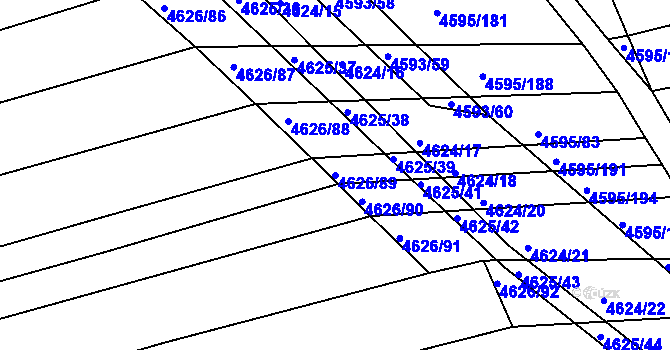 Parcela st. 4626/89 v KÚ Vlčnov, Katastrální mapa