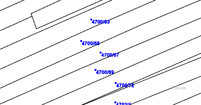 Parcela st. 4700/67 v KÚ Vlčnov, Katastrální mapa