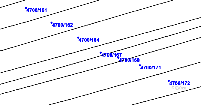 Parcela st. 4700/167 v KÚ Vlčnov, Katastrální mapa