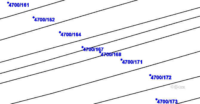 Parcela st. 4700/168 v KÚ Vlčnov, Katastrální mapa