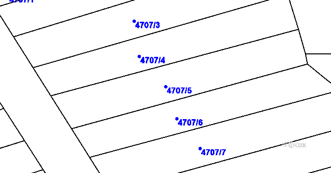 Parcela st. 4707/5 v KÚ Vlčnov, Katastrální mapa