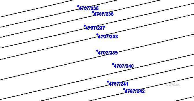 Parcela st. 4707/239 v KÚ Vlčnov, Katastrální mapa