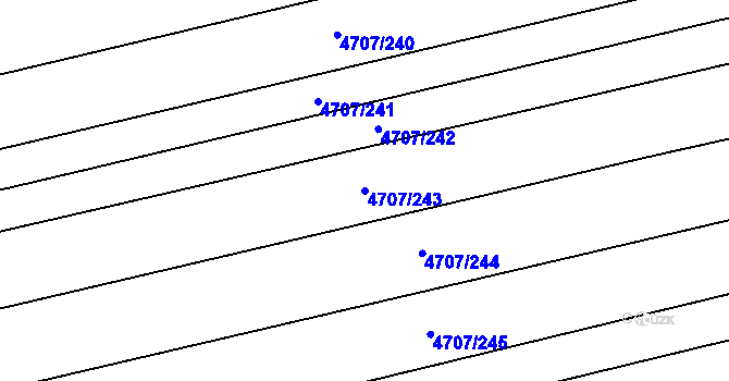 Parcela st. 4707/243 v KÚ Vlčnov, Katastrální mapa