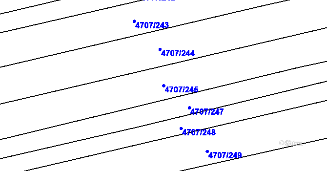Parcela st. 4707/245 v KÚ Vlčnov, Katastrální mapa
