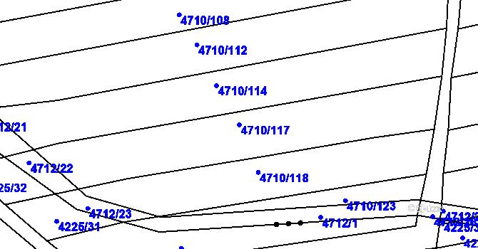 Parcela st. 4710/117 v KÚ Vlčnov, Katastrální mapa