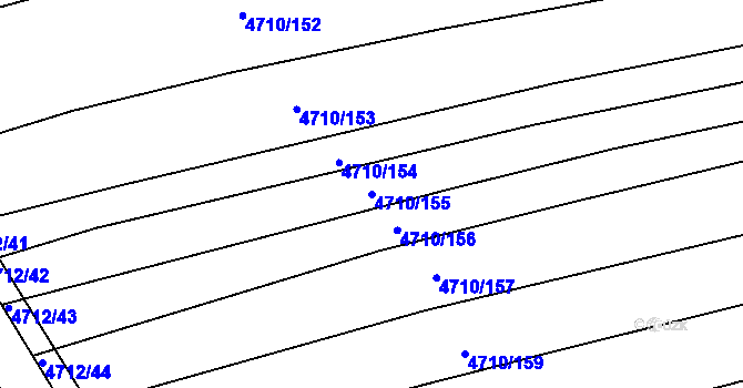 Parcela st. 4710/155 v KÚ Vlčnov, Katastrální mapa
