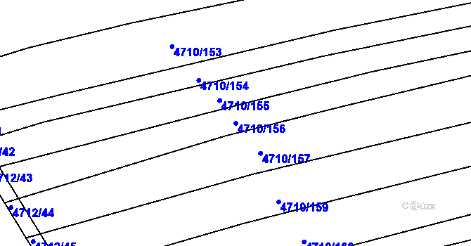 Parcela st. 4710/156 v KÚ Vlčnov, Katastrální mapa