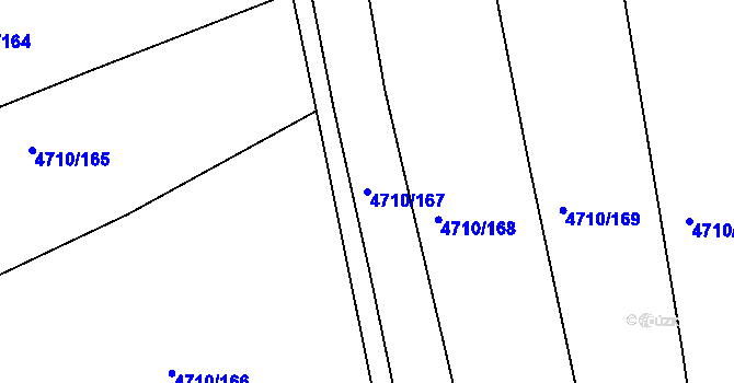 Parcela st. 4710/167 v KÚ Vlčnov, Katastrální mapa