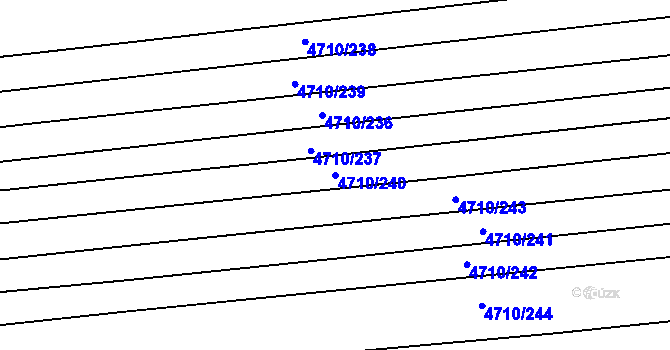 Parcela st. 4710/240 v KÚ Vlčnov, Katastrální mapa