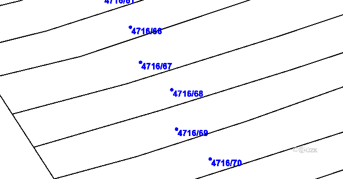 Parcela st. 4716/68 v KÚ Vlčnov, Katastrální mapa