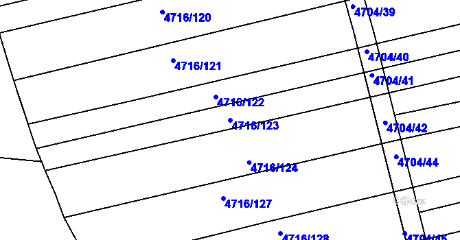 Parcela st. 4716/123 v KÚ Vlčnov, Katastrální mapa