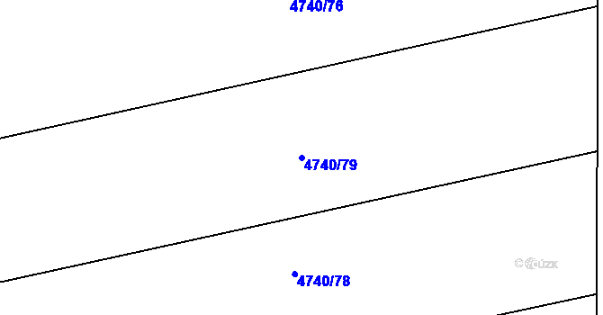 Parcela st. 4740/79 v KÚ Vlčnov, Katastrální mapa