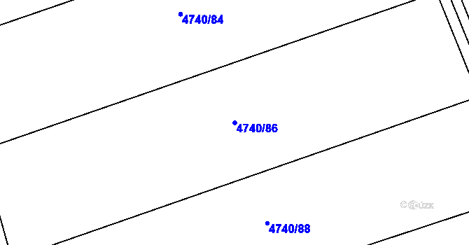 Parcela st. 4740/86 v KÚ Vlčnov, Katastrální mapa